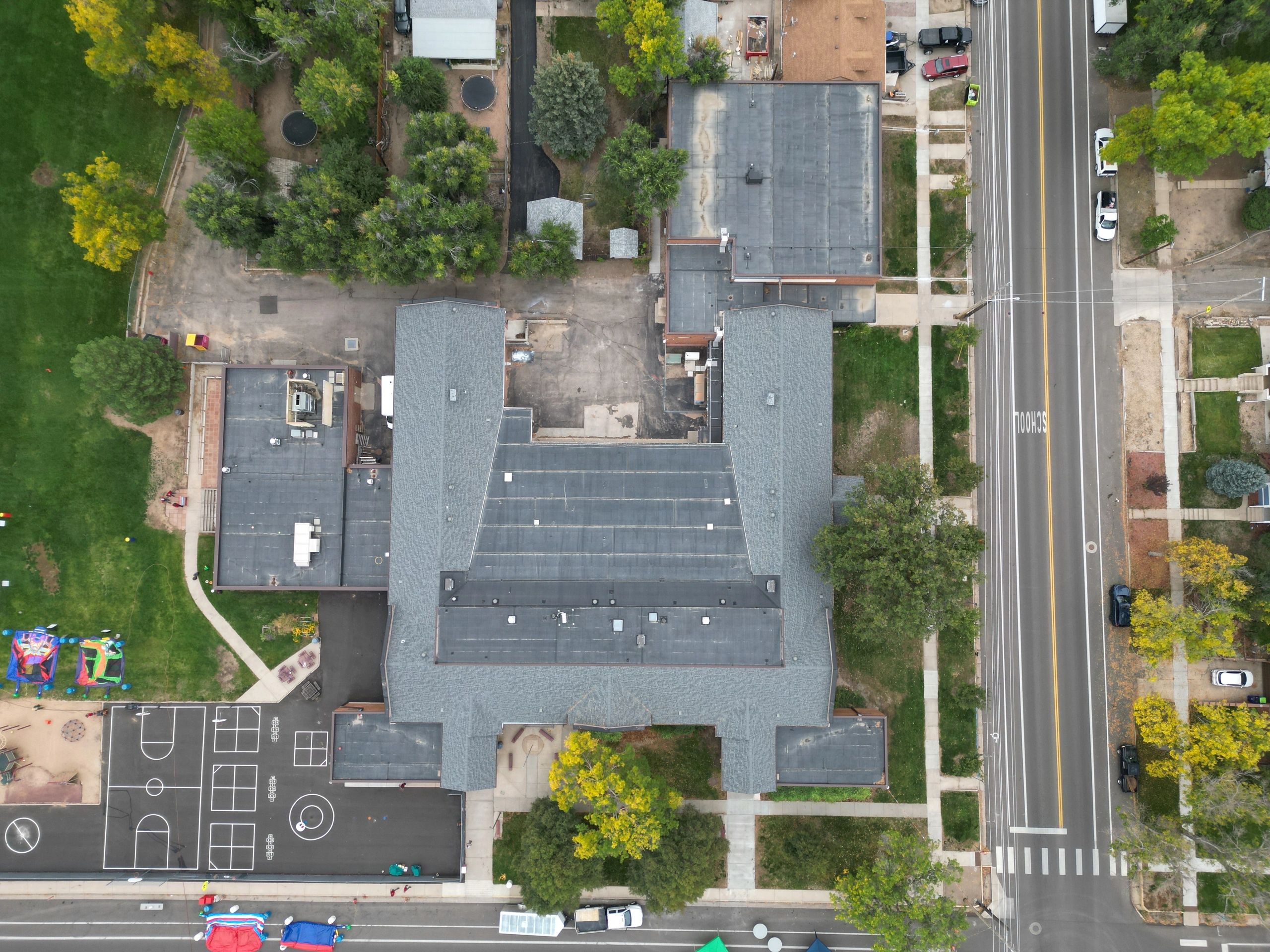 Aerial drone photo of building project
